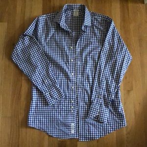 Royal & White Gingham Brooks Brothers | 16.5 - 35